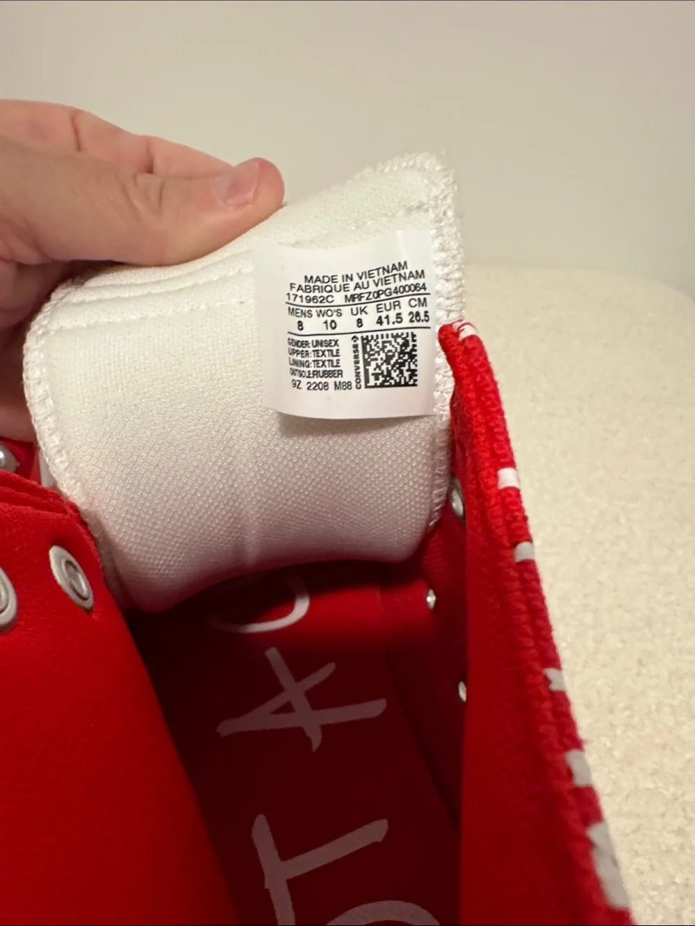 Not A Chuck Red High-Top Converse Sneakers - New without box- size 8